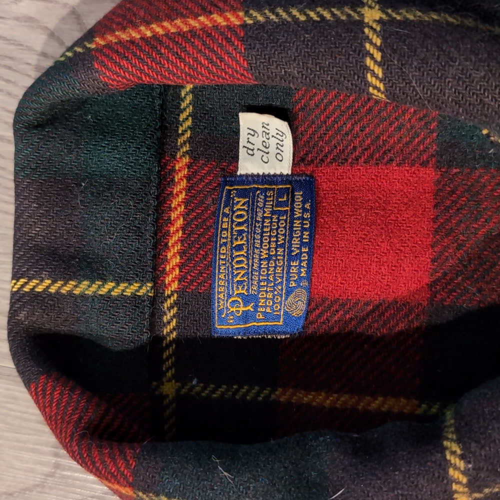 Pendleton Red and Green Plaid Military Jacket - Picture 2 of 4